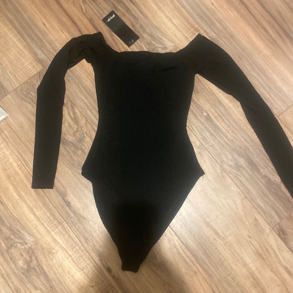Off-The-Shoulder Black Bodysuit